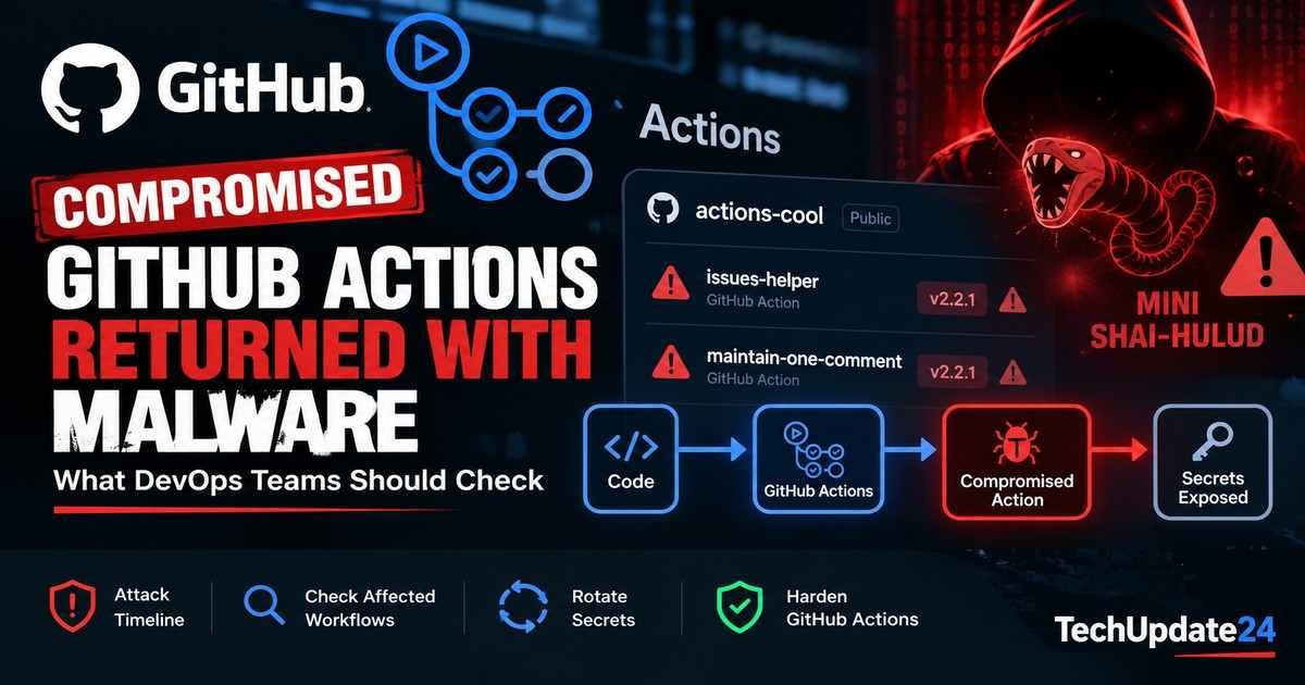 Compromised GitHub Actions malware Mini Shai-Hulud security banner