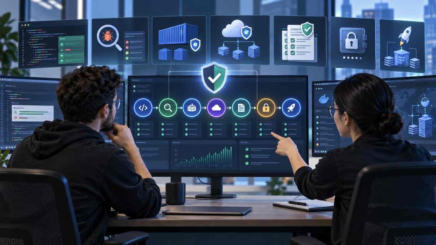 DevSecOps CI CD security pipeline with code scanning containers cloud and secure deployment